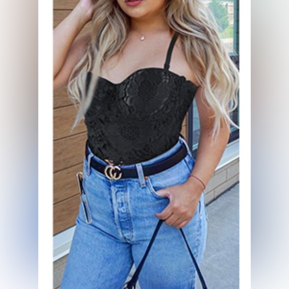 Lace Bustier Corset Crop Top - Picture 7 of 8